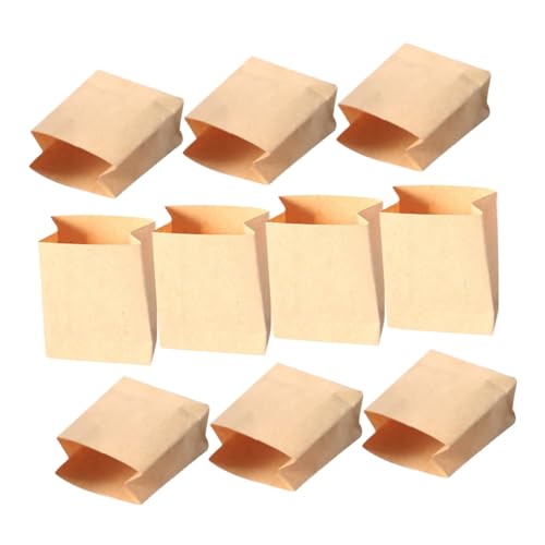 JOINPAYA 10 Stück Puppenhaus-verpackungsbeutel Kleine Leckerbeutel Kleiner Umschlag Miniatur-Dinge Puppenhaus-küche Kekstüten Minitaschen Mini-Dinge Mini-papiertüten Light Brown Kraftpapier von JOINPAYA