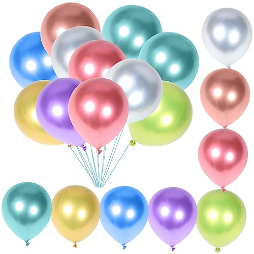 JOINPAYA 100 Stück Ballons Bunte Ornamente Partydekorationen Geburtstagsparty Layout Requisiten Luftballons Mehrfarbige Partyzubehör Geburtstagsversorgung Emulsion von JOINPAYA