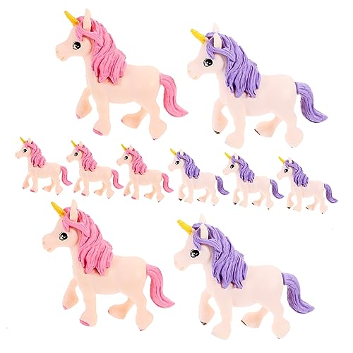 JOINPAYA 10st Mikrolandschaftsdekoration Einhorn Figur Kuchendekoration Kleine Pferdefiguren Miniatur-einhornfiguren Mini-Einhorn-Foto-Requisiten Mini-Einhorn-Ornament Kuchen Verzieren PVC von JOINPAYA