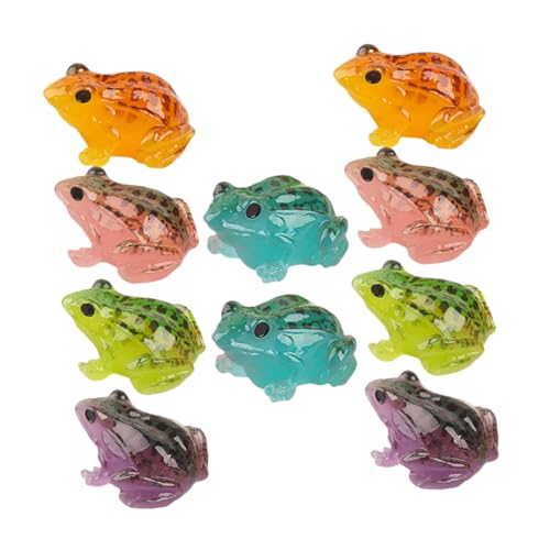 JOINPAYA 10st Mikrolandschaftsfrosch Kleine Büroeinrichtung Frosch-skulpturen- Mini-froschfigur Tischdekoration Kleine Wohndekoration Niedliches Froschdekor Heimdekoration Harz von JOINPAYA