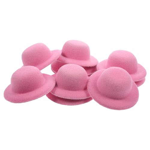 JOINPAYA 10st Mini-Strohhut Kleine Puppen Mini-strickmützen Partyhüte Für Kleine Geburtstagshüte Kappe Mini-Zylinder-Stirnband Miniaturhüte Puppenhüte Mini-frösche Flanell Rosa von JOINPAYA