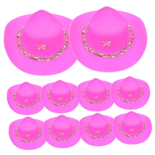 JOINPAYA 10st Mini-cowboyhut Kleiner Cowgirlhut Minihüte Für Partys Puppen-Cowgirl-Hut Mini-Puppen Verschleißfeste Kleine Hüte Austauschbare Mini-hüte Puppenhüte Basteln Mall-Hut Plastik von JOINPAYA