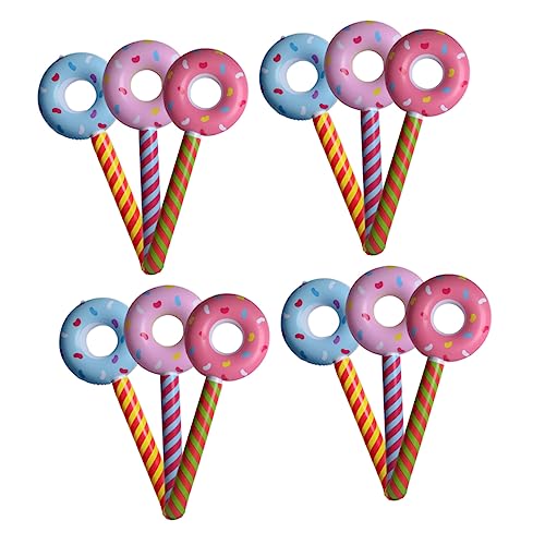 JOINPAYA 12 Stk Aufblasbares Donut- Ballonornament Party Aufblasbarer Ballon Jubelstöcke Aufblasbarer Lutscherballon Ballon- Aufblasbare Krachmacher Aufblasbares Pvc von JOINPAYA