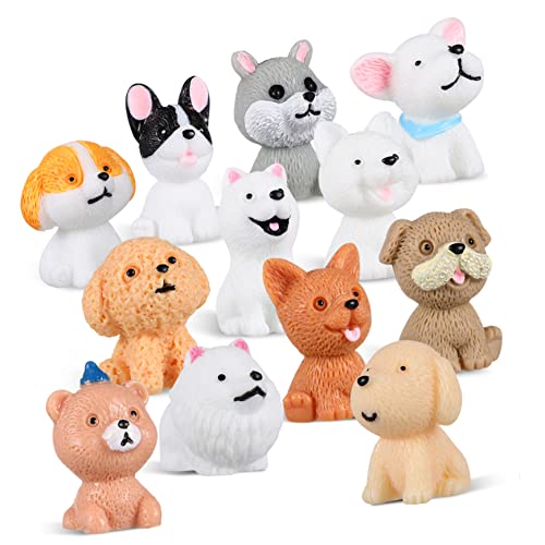 JOINPAYA 12 Stück Cartoon Welpen Ornamente Auto Welpen Spielzeug Kleine Hundefiguren Tierfiguren Miniaturen Hunde Hunde Geburtstags Welpenfiguren Hunde Kuchendekorationen Hunde von JOINPAYA