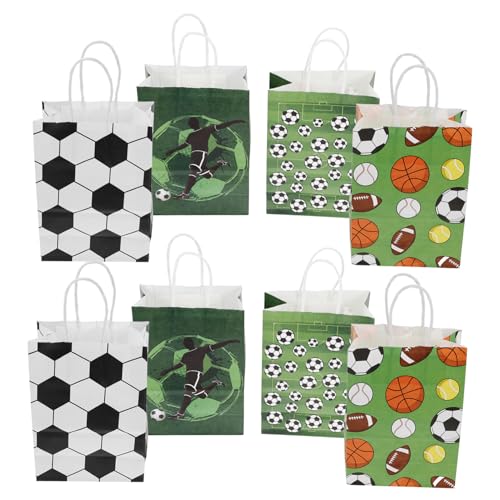 JOINPAYA 12 Stück Fußball-süßigkeitstüten, Fußball-partytüten, Sport-party-geschenktüten, Wiederverwendbare Geschenktüten, Fußball-einkaufstasche, Fußball-party-geschenktüten von JOINPAYA