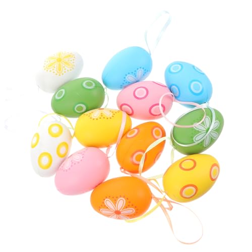 JOINPAYA 12 Stück Ostereier plastikeier für ostern basteln zu ostern geldgeschenke ostern Eierpulver Festivalbedarf Ostern bemaltes Ei Kunststoff- -Material Colorful von JOINPAYA