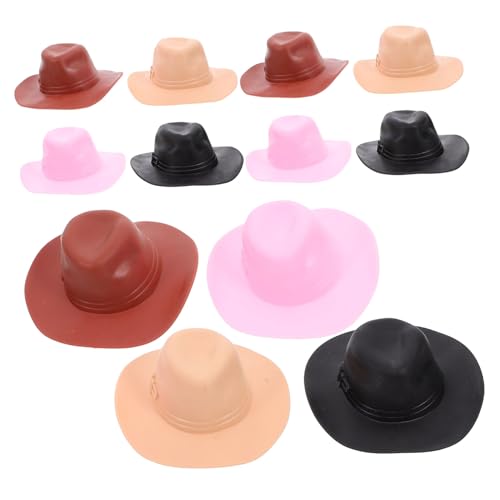 JOINPAYA 12 Stück Puppenmütze Kleine Hüte Mini-hüte Mini-Cowgirl-hüte Für Getränke Miniaturhüte Basteln Puppenhüte Selber Machen Puppenhauslieferungen Zarte Kleine Hüte Plastik von JOINPAYA