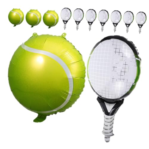 JOINPAYA 12 Stück Tennis Ballon Sport Party Ballon Hochzeitsballons 2024 Abschlussfeier Ballon Tennis Party Ballons Geschlecht Offenbaren Ballons Tennisschläger Ballon Dekor von JOINPAYA