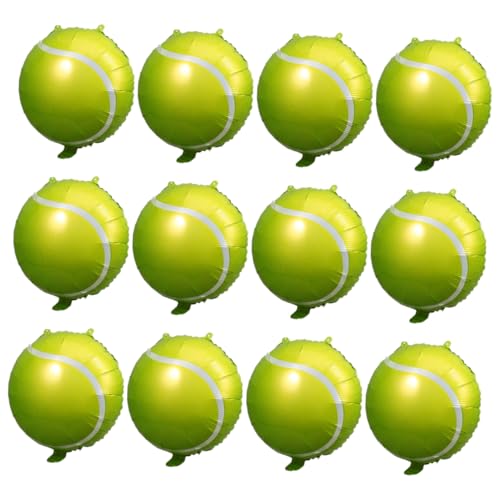 JOINPAYA 12 Stück Tennisballon Strudel Tennisbälle Masse Babyparty-Ballon grüner Ballon Badminton aufblasbarer ball luftballons Partyballon Tennisballballons für Party Aluminiumfolie Green von JOINPAYA