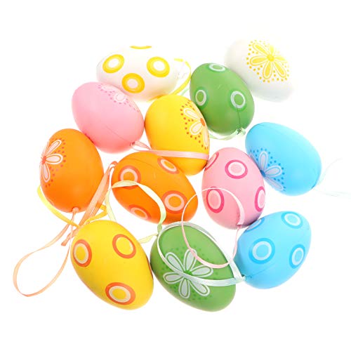 JOINPAYA 12Pcs Ostern Eier Pulverisiert Eier Vorgefüllte Eier Ostern Tag Bemalte Eier Ostereistufe Asterser Dekorative Stütze Dekorative Eier Ostern Tag Schmücken Kunststoffmaterial von JOINPAYA