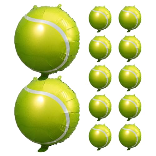 JOINPAYA 12Pcs Tennis Ballon Geschlecht Enthüllung Luftballons Gold Mini Luftballons Kuchen Topper Tennis Ball Pinata Linkballons Sportparty Balloons Pinkballons Rackets Grüne von JOINPAYA