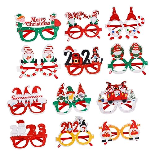 JOINPAYA 12St weihnachtsfeier liefert Partybrille aus Filz Weihnachtsfilzgläser lustige brille kinderferngläser weihnachtsmotiv Brillen für die Weihnachtsfeier Weihnachtsbrille Filzstoff von JOINPAYA