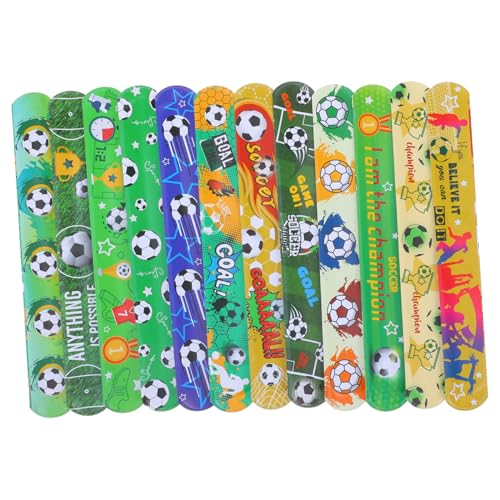 JOINPAYA 12st Fußball-sexkreis Fußball-slap-bands Fußball-partygeschenke Sportparty-dekoration Partyzubehör Zum Thema Fußball Fußball-slap-armbänder Schnapparmbänder Masse Schlagringe Pvc von JOINPAYA