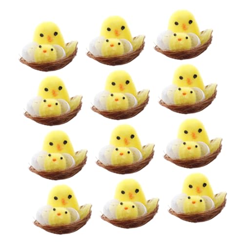 JOINPAYA 12st Osterküken Ostern Flauschiges Küken Fuzzy Küken Ostern Verzierung in Kükenform Ostern Kleine Küken Gastgeschenke Für Ostern Küken Osterdeko Chemiefaser Und Kunststoff von JOINPAYA