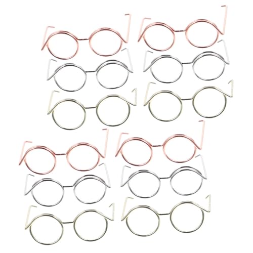 JOINPAYA 12st Puppenbrille Entzückende Mini-Brille Katzen-Sonnenbrille Brillenrequisiten Zum Anziehen Mini-Puppen-Sonnenbrille Puppe Sonnenbrille Katze Kostüm Sonnenbrille Kupferkabel von JOINPAYA