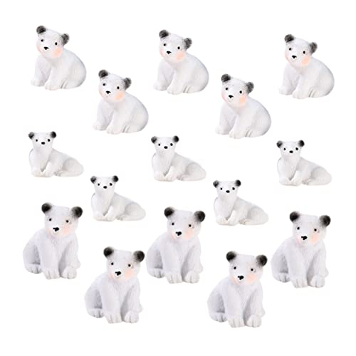 JOINPAYA 15st Eisbär Aus Harz Zootierfigur Tiere Miniaturfiguren Fee Kuchendekorationen Feentiere Modell Tiermodell Mini-Spielzeug Mikrolandschaftsfiguren Halloween-miniaturen Weiß von JOINPAYA