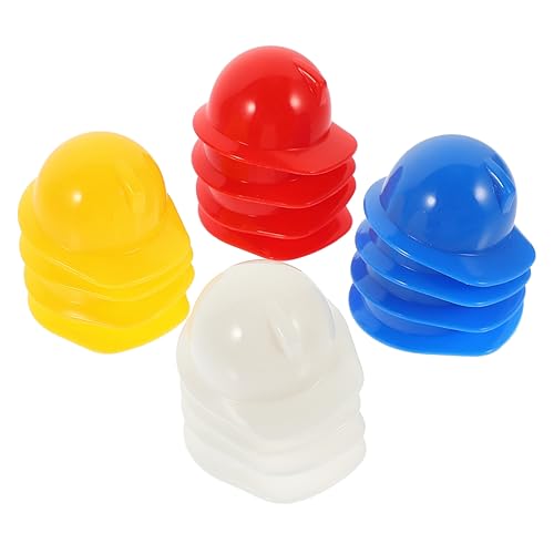 JOINPAYA 160 STK Mini-bauhut Mini-puppenhelme Hühnerschutzhelme Feuerwehrhelm Puppe Spielzeug Kreativer Minihelm Haustierzubehör Puppenzubehör Puppenhüte Kleine Hühnerhelme Plastik von JOINPAYA