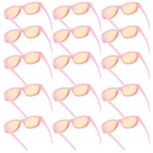 JOINPAYA 16Pcs Minipuppenbrille Puppen doll Accessories Zubehör für Babypuppen stilvolle Brillenrequisiten Frauen -Brillen-Requisiten Puppenbrillen Plastik Rosa von JOINPAYA