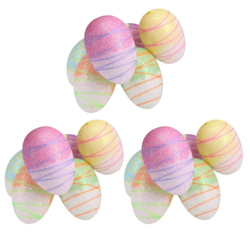 JOINPAYA 18 Stk Ostereier easter eggs happy easter zu ostern easter decoration 0stergeschenke Ostern Ei buntes Osterei Ornament-Ei bastelt Ei Festival-Ei Ei selber machen Plastik von JOINPAYA