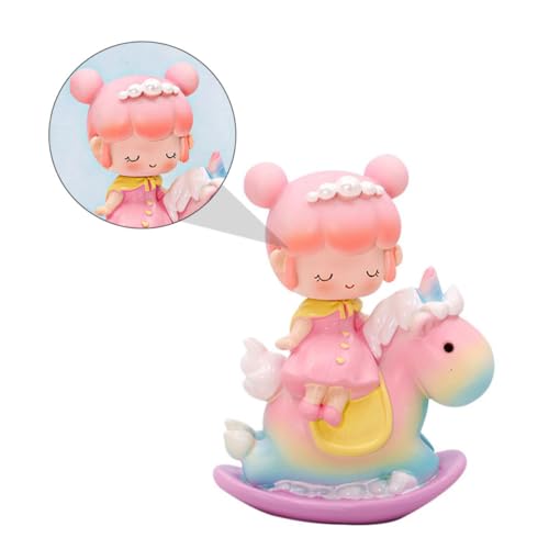 JOINPAYA 1Stk Einhorn-Prinzessin Dekoration Kuchenverzierung Figur Dessert-Topper errötendes unicorn tortendeko unicorn cake decoration Einhorn-Topper Einhorn-Kuchen- Harz von JOINPAYA