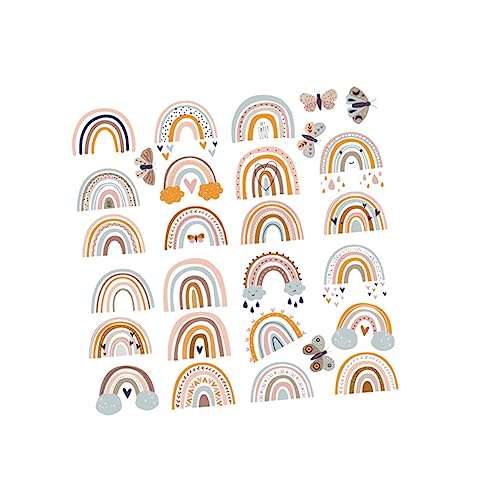 JOINPAYA 2 Blätter Wandtattoo Regenbogen Boho kinderzimmer dekor Cartoon-Regenbogen-Aufkleber kinderzimmer wandsticker wall stickers for room Regenbogen-Wandaufkleber Regenbogen-Tapete von JOINPAYA