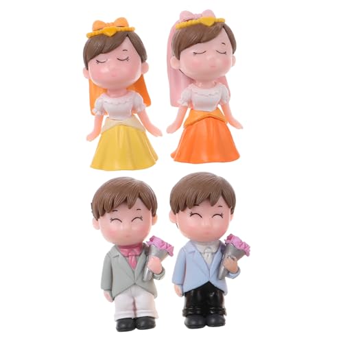 JOINPAYA 2 Paar Kleine Ornamente Für Paare Cake Topper Hochzeit Braut Und Bräutigam Multifunktionale Paarfigur Braut Kuchen Topper Tischpärchenpuppe Kompakte Tortendekoration Plastik von JOINPAYA