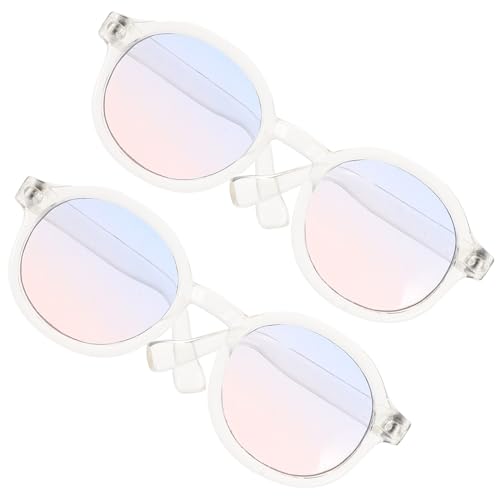 JOINPAYA 2 Paar Puppe Mini-Brille Zubehör Sonnenbrille Gläser trendig Puppenbrillenverzierungen Mini-Puppenbrillen-Requisiten Brillenrequisiten zum Anziehen modische Brillendekore Plastik von JOINPAYA