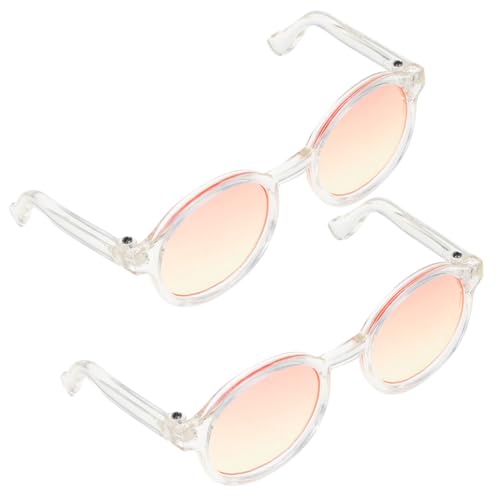 JOINPAYA 2 Paar Puppe Mini-Brille flippige Sonnenbrille leichte Brille Rave-Brille polarisierte Sonnenbrille Damen Damen-Sonnenbrille Minipuppenbrille entzückende Mini-Sonnenbrille Plastik von JOINPAYA