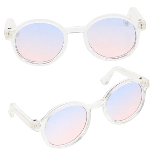 JOINPAYA 2 Paar Puppe Mini-Brille lustige Sonnenbrillen für Frauen ästhetische Sonnenbrillen Damen Frauen Gläser Zubehör kleine Puppensonnenbrille Puppenbrillen Plastik von JOINPAYA