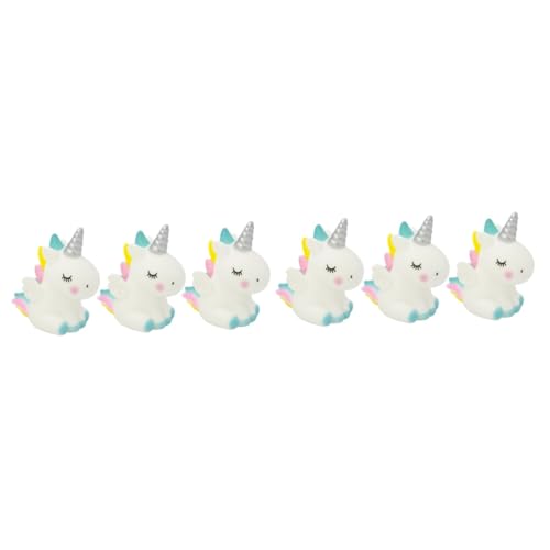 JOINPAYA 2 Sätze Dessert-ornamente Kuchen Spielzeug Figur Einhorn Tortenaufleger Hichzeitstortendeko Hochzeitstorten Dekoration Einhorn-kuchen-dekor Cupcake-dekoration Blue 3 Stück * 2 von JOINPAYA