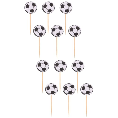 JOINPAYA 2 Sätze Fußball-kucheneinsatz Fußball-dessert-topper Dekorationen Für Fußballtorten Dekorative Kuchenverzierungen Themenparty-cupcake-picks Sport-cupcake-topper Papier 60 Stück * 2 von JOINPAYA