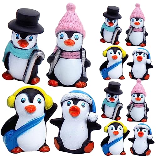 JOINPAYA 2 Sätze Winter-pinguin-ornament Kleine Pinguinfigur Pinguin- Pinguin Plüsch Kleine Terrarienfigur Positiver Pinguin Pinguine Pinguin Kuchen Vinyl 12 Stücke * 2 von JOINPAYA