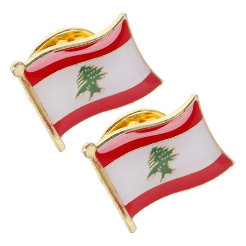 JOINPAYA 2 Stück Fahnenbrosche Anstecknadeln mit US-Flagge Deutsche Nationalflagge Pin Nationalflagge Anstecknadel Libanon Flagge Anstecknadel Flaggen-Pinbacks Libanon-Israel-Pins Legierung von JOINPAYA