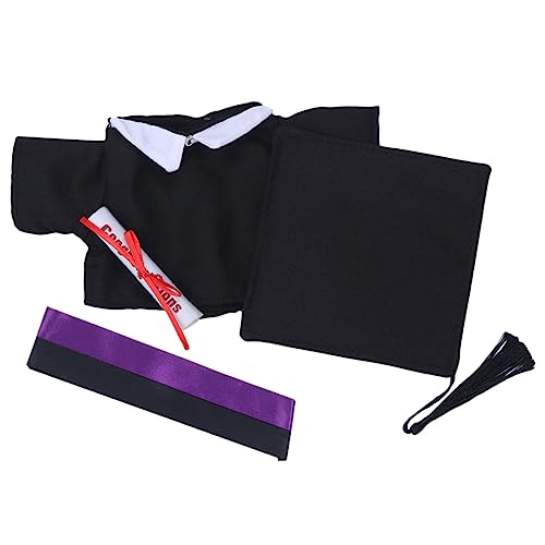 JOINPAYA 2-Teiliges Set Kleidung für Puppe Outfit Hamster-Abschlusskostüm Plüschpuppe für die Abschlussfeier Puppen kinderpuppe Puppen-Abschlusskleid Puppenzubehör Black von JOINPAYA