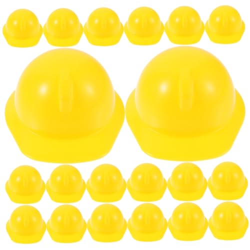 JOINPAYA 20 Stk Spielzeughelm Puppen-Schutzhelm DIY-Hüte Mini- Puppenstrohhüte Schutzhelm für Kleinkinder doll accessories Puppenkleidung Puppenhüte Puppenhut Abs Yellow von JOINPAYA