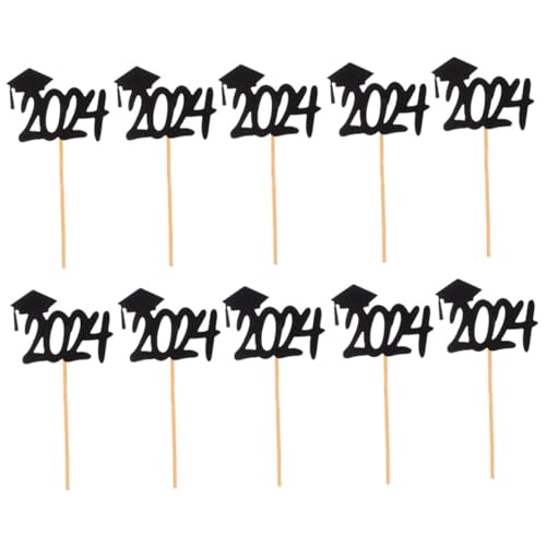 JOINPAYA 20St Abschlussfahne abschlussfeier abschluss party Abschlussparty party supplies dekoration Kuchen Cupcake-Topper mit Abschlusshut Cupcake-Dekore für den Abschluss Papier Black von JOINPAYA