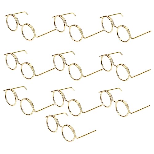 JOINPAYA 20St Mini-Brillengestell Puppe Bausatz Charme Webstuhl Augapfel doll Accessories Bastelbrillen DIY Brillen Sonnenbrille Miniatur-Dinge winzige Brille Metall Golden von JOINPAYA