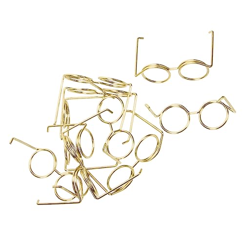 JOINPAYA 20St Mini-Brillengestell Puppenautositz Charme Mädchen Bausatz Neon Miniatur puppenkleidung Puppen Kleidung puppenaugen Brille für Puppe Mini-Puppen-Brille Metall Golden von JOINPAYA