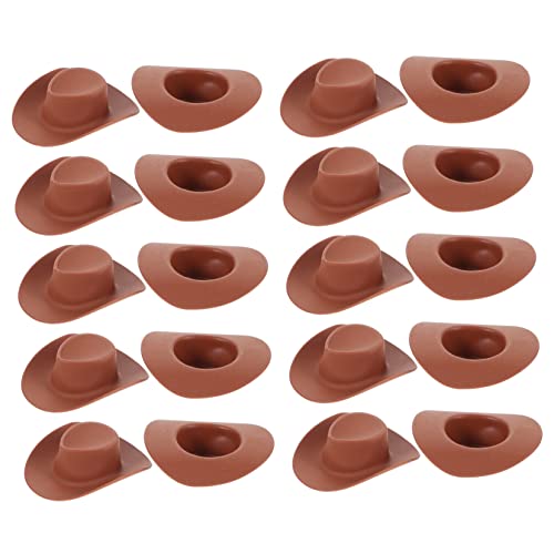 JOINPAYA 20St Mini-Cowboyhut Haustier-Landhüte Miniatur süßer Puppenhut Puppe Cowboyhüte Spielzeug für Kinder kinderspielzeug Kleiner Miniaturhut Miniaturhüte zum Basteln Plastik Brown von JOINPAYA