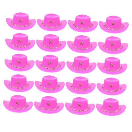 JOINPAYA 20St Mini-Cowboyhut Miniatur-Cowboyhut Puppe Cowboyhut Kuchen-Zylinder kleine Hüte basteln Miniaturhüte für Partys doll Accessories Puppenhüte selber Machen zarte Hüte Plastik von JOINPAYA