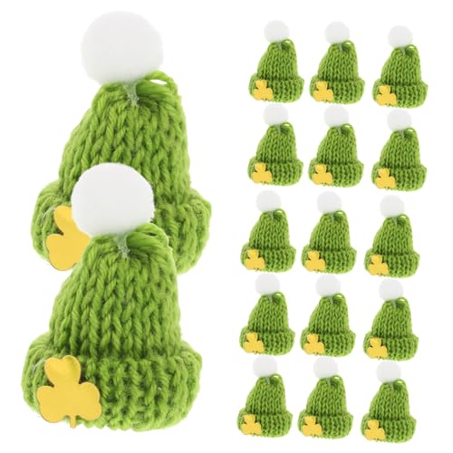 JOINPAYA 20St Mini-Entenhut kleine gelbe Entenhüte Puppenhüte irische Hüte Kleines Hut Set Kleine Hut Dekorationen Minihüte für Pflanzen Mini-Schneemannmützen zum Basteln Garn Green von JOINPAYA