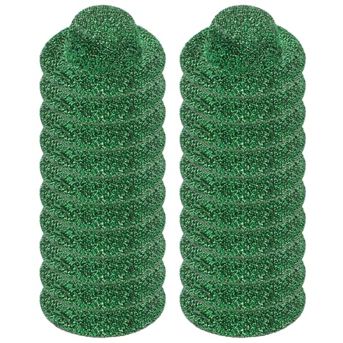 JOINPAYA 20St Mini-Jazzhut Mini-Zylinder Miniatur-Puppenhut Kleiner Hut Dollhouse Accessories dekoringe zarte Miniaturhüte Mini-Jazz-Hüte zum Basteln Feiner Farbiger Stoff Dark Green von JOINPAYA