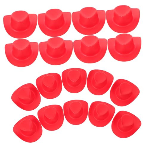 JOINPAYA 20St zarte kleine Hüte doll Accessories puppenhauszubehör Spielzeughut DIY Dekoration Dollhouse Dekoration Hut für Minihauspuppe Puppenhüte kleine Hüte für Puppen Plastik rot von JOINPAYA