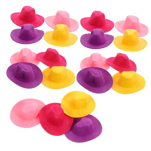 JOINPAYA 20st Mini-cowboyhut Cowgirl-Hut Formelle Miniaturhüte Puppenhüte Hut Trinken Süßer Miniaturhut Mini-Cowgirl-hüte Lutscherhüte Mini-Hut Cupcake-dekor Mini-westernhüte Mall-Hut Stoff von JOINPAYA