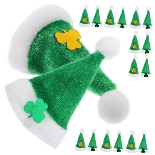 JOINPAYA 20st Mini-pom-pom-mütze Hüte Hexenpuppenhut Miniaturhut Handgewebte Puppen Kleine Weihnachtsmütze Puppenhut-dekore Mini-st. Patricks Day-Hut Zubehör Für Die Puppendekoration Plüsch von JOINPAYA