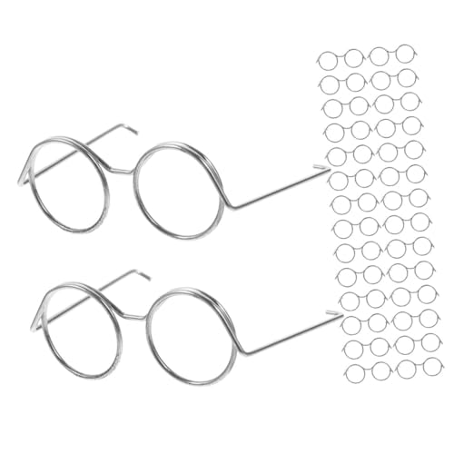 JOINPAYA 20st Minipuppenbrille Miniatur Augapfel Mini-Babys Winzig Puppenkleidung Bausatz Dekorative Puppenbrille Mini-Brille Brillen Für Puppen Partydekorationen Eisen Silver von JOINPAYA