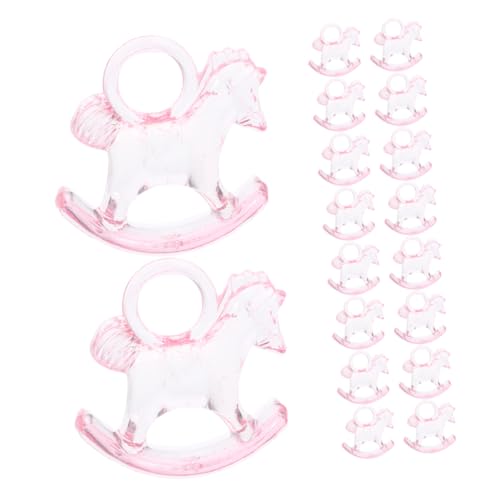 JOINPAYA 24 Stück Schaukelpferd Cowgirl-party Dusch-charme Mini-babys Schnullerspiel Für Die Babyparty Schaukeln Pferdebabyparty -dekorationen Babyparty Konfetti Cowboy-babyparty Rosa Acryl von JOINPAYA