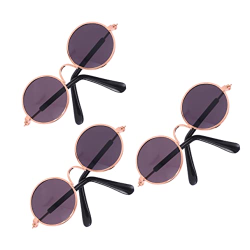 JOINPAYA 2St Mini-Brille tierkostüme Puppen Kleidung doll Accessories dekoring katzenbrille Haustier Sonnenbrille Auto Miniatur Träger Hund Brille Puppe Sonnenbrille Kunststoff Black von JOINPAYA