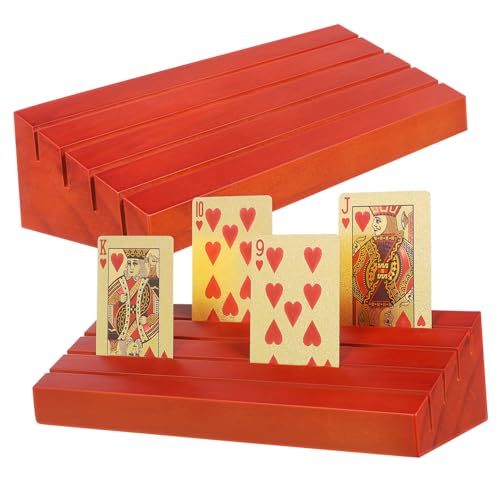 JOINPAYA 2er-Pack Spielkartenhalter Aus Holz Ständer Display für Bridge-Poker-Spiele von JOINPAYA