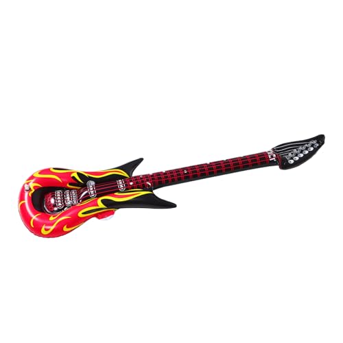 JOINPAYA 2st Aufblasbare Gitarre Gitarren Für Erwachsene Kleine Gitarre Für Kinder Halloween Aufblasbarer Klavierspieler Prop-gitarre Gitarrendekor Konzertatmosphäre Prop Sprengen Rot Pvc von JOINPAYA